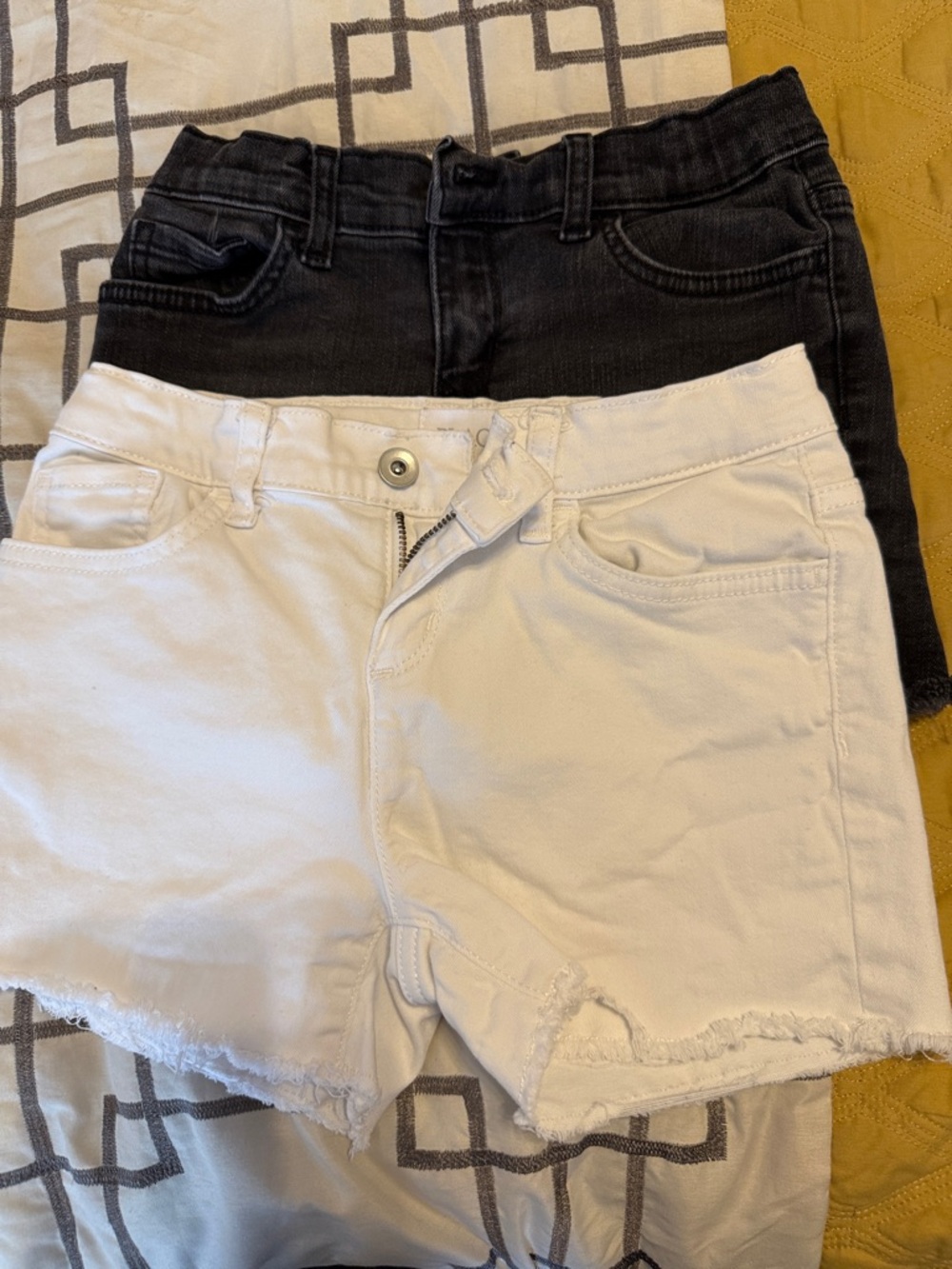 Place White and Black Denim Shorts Set